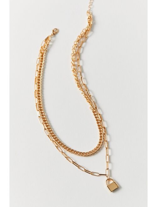 Urban Outfitters Ally Lock Layer Necklace
