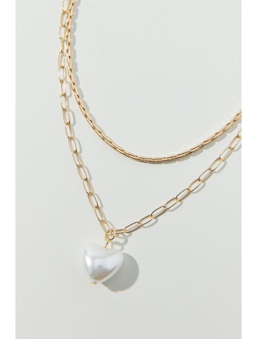 Urban outfitters Pearl Heart Layer Necklace