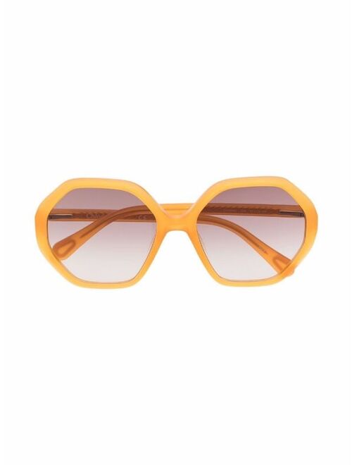 Chloe Kids Chloé Kids hexagonal-frame gradient sunglasses