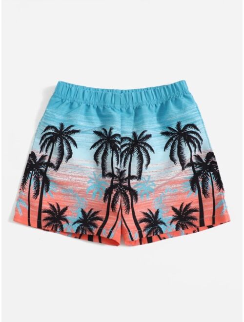 Shein Boys Tropical Print Swim Shorts