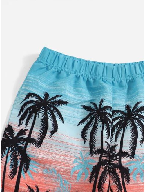 Shein Boys Tropical Print Swim Shorts