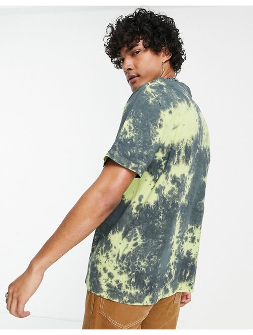 ASOS DESIGN relaxed t-shirt in washed black & yellow tie dye