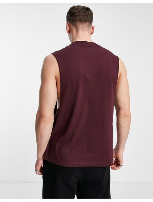 ASOS DESIGN relaxed fit tank top in burgundy
