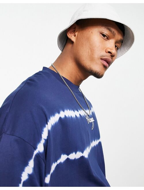 ASOS DESIGN oversized t-shirt in tie dye blue with Chicago city print