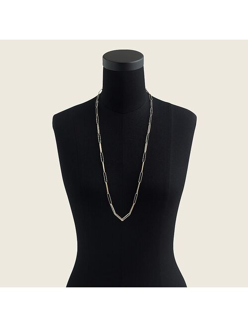 J.Crew Demi-fine 14k gold-plated long paper clip necklace