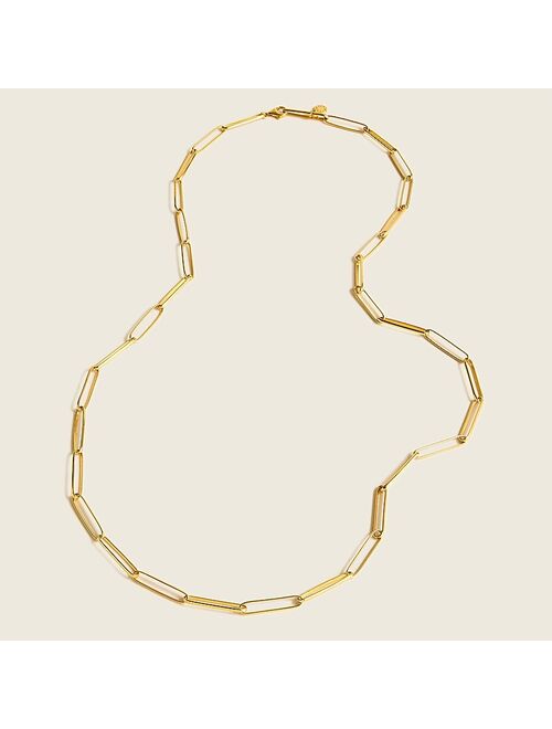 J.Crew Demi-fine 14k gold-plated long paper clip necklace