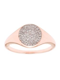 It's Personal 14k Gold 1/5 ct. T.W. Diamond Pave Signet Ring
