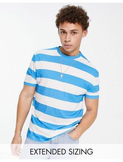 relaxed stripe t-shirt in light blue & white