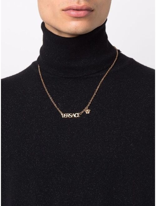 Versace logo-plaque necklace