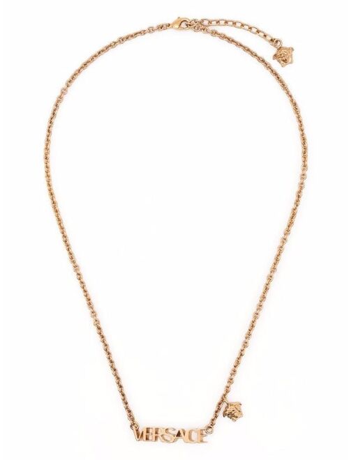 Versace logo-plaque necklace
