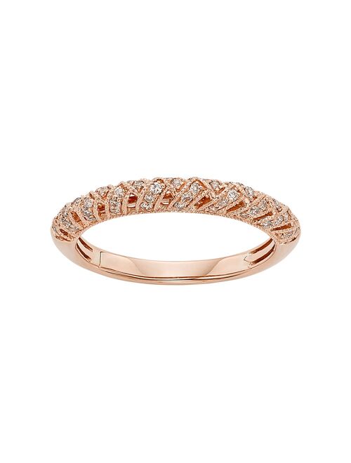 The Regal Collection 1/4 Carat T.W. IGL Certified Diamond 14k Gold Art Deco Wedding Ring