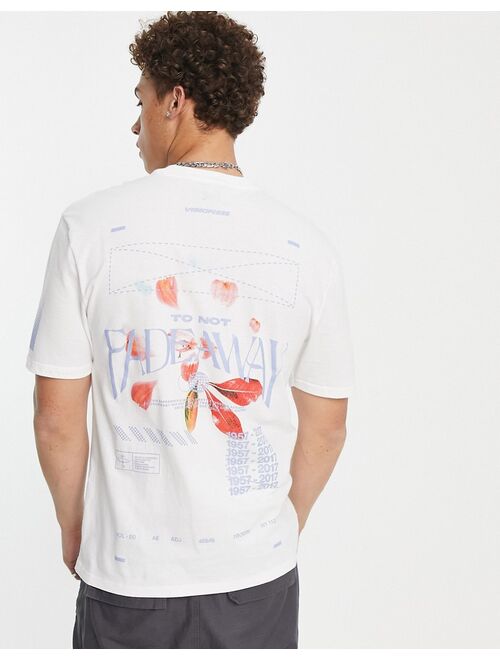 River Island fade back print t-shirt in white