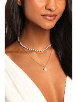Divine Diver 14KT Gold Pearl Layered Necklace