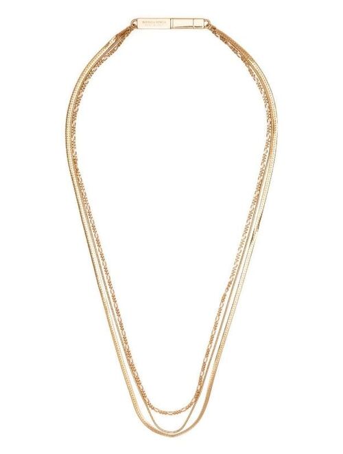 Bottega Veneta multi-chain logo-clasp necklace