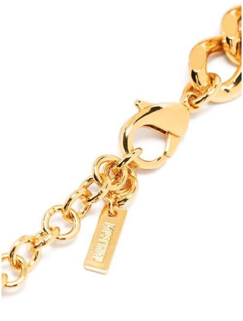 Moschino logo belt charm choker necklace