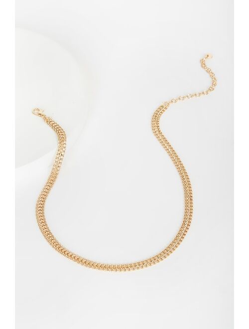 Lulus Chain to Perfection Gold Choker Necklace