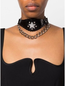 Alessandra Rich leather chain-detail choker