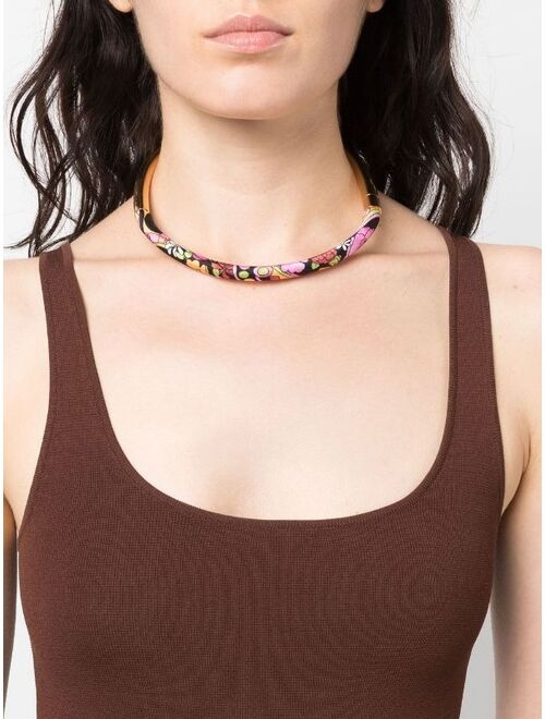 La DoubleJ graphic-print necklace