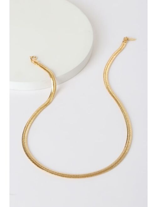 Lulus Adorable Addition 14KT Gold Chain Necklace