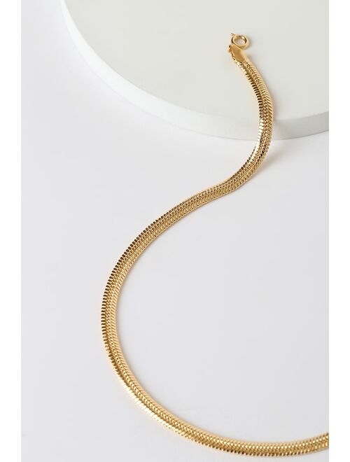 Lulus Adorable Addition 14KT Gold Chain Necklace
