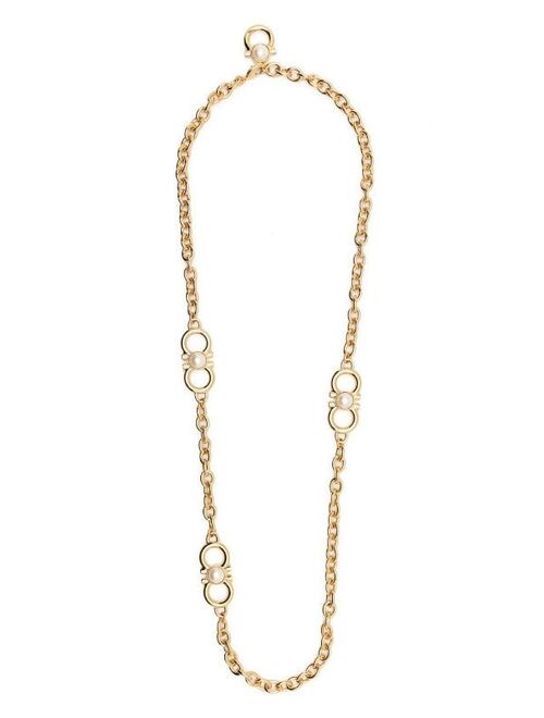 Salvatore Ferragamo Gancini & pearl chain-link necklace