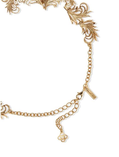 Oscar de la Renta feather chain necklace
