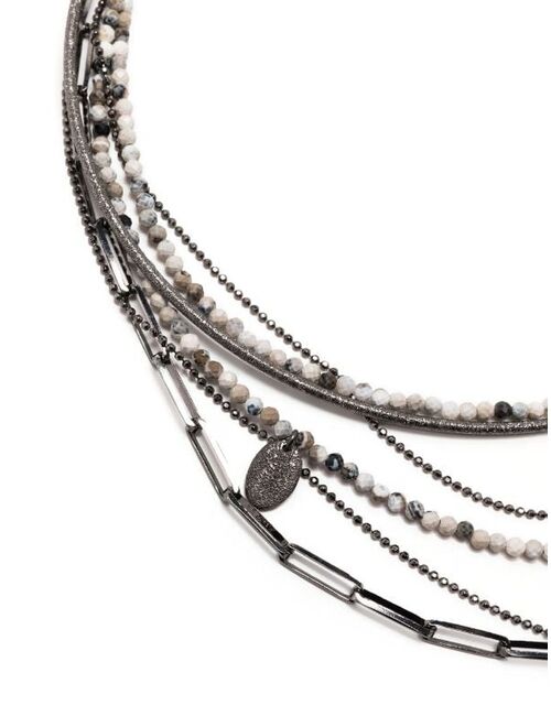 Brunello Cucinelli agate multi-strand necklace