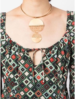 Melissa Kandiyoti structured medallion necklace