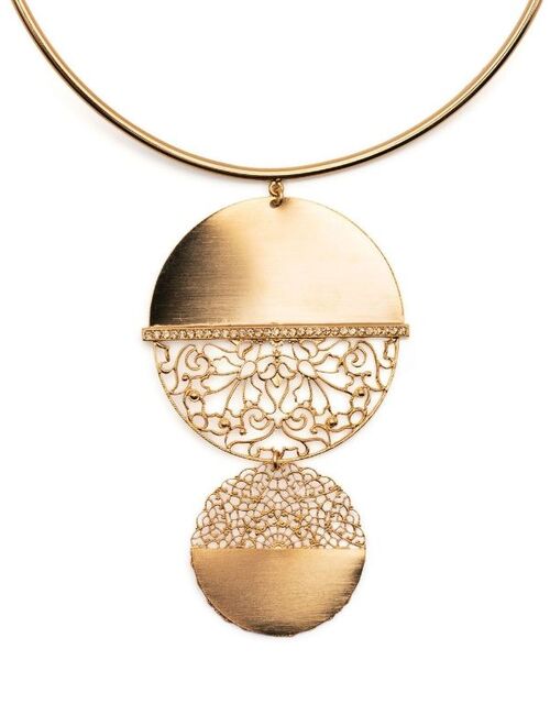 Melissa Kandiyoti structured medallion necklace