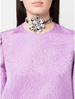 Alessandra Rich crystal-embellished flower necklace