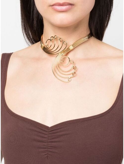 Alberta Ferretti swirl wrap choker necklace
