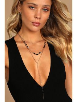 Air of Allure Gold and Black Layered Necklace