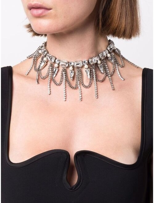 Alessandra Rich crystal-layered chocker necklace
