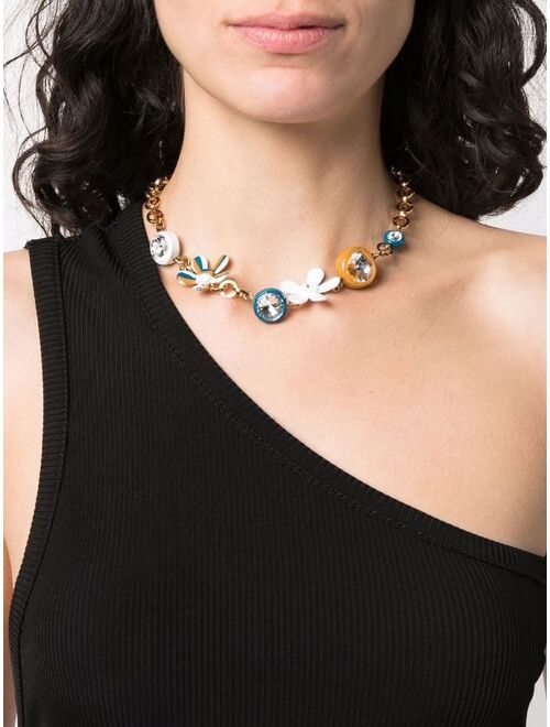 Marni floral applique chain necklace