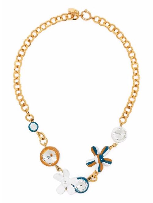 Marni floral applique chain necklace