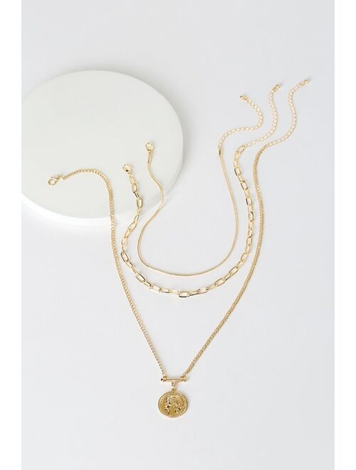 Lulus Token of Appreciation Gold Layered Necklace Set
