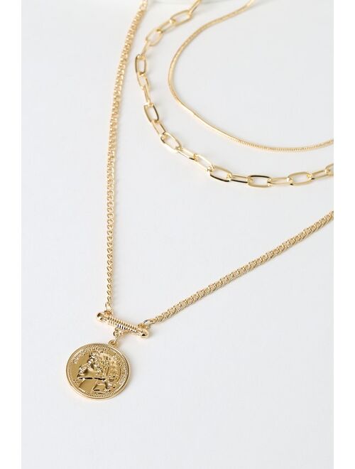 Lulus Token of Appreciation Gold Layered Necklace Set