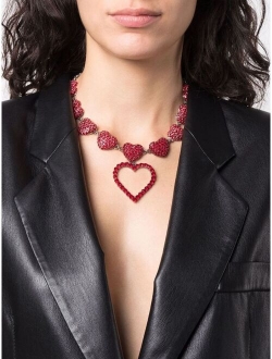 crystal heart-embellished necklace