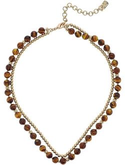 LAUREN Ralph Lauren Metal Bead 2 Row Collar Necklace