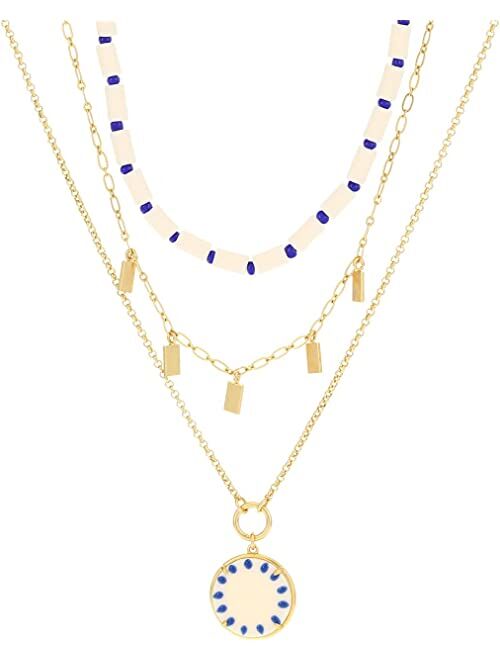 Madewell Sunday Painted and Playground Beaded Layer Pack Necklace