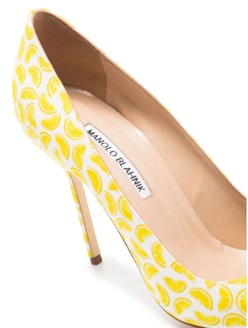 Manolo Blahnik lemon-print pumps