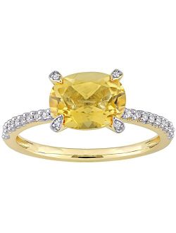 Stella Grace 10k Gold Citrine & 1/4 Carat T.W. Diamond Oval Ring