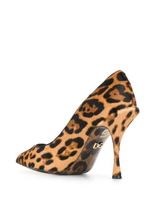 Dolce & Gabbana leopard-print pony hair pumps