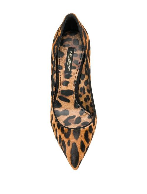 Dolce & Gabbana leopard-print pony hair pumps