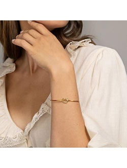14K Gold Plated Forever Love Knot Infinity Bracelets for Women | Gold Bracelet for Women