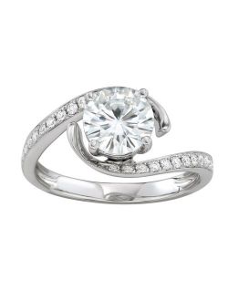 Charles & Colvard 14k White Gold 1 3/4 Carat T.W. Lab-Created Moissanite Bypass Ring