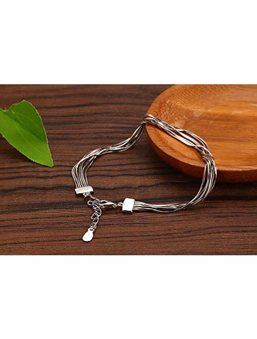SLUYNZ 925 Sterling Silver Elegant Link Bracelet for Women Teen Girls Snake Bracelet