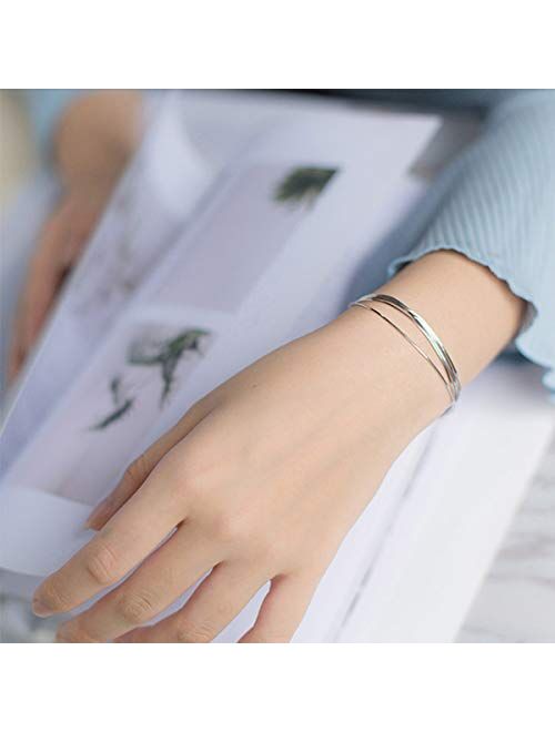 SLUYNZ 925 Sterling Silver Elegant Link Bracelet for Women Teen Girls Snake Bracelet