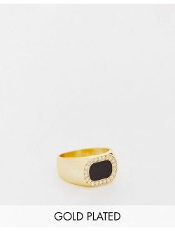 Image Gang 18k gold plated zion ring with crystals
