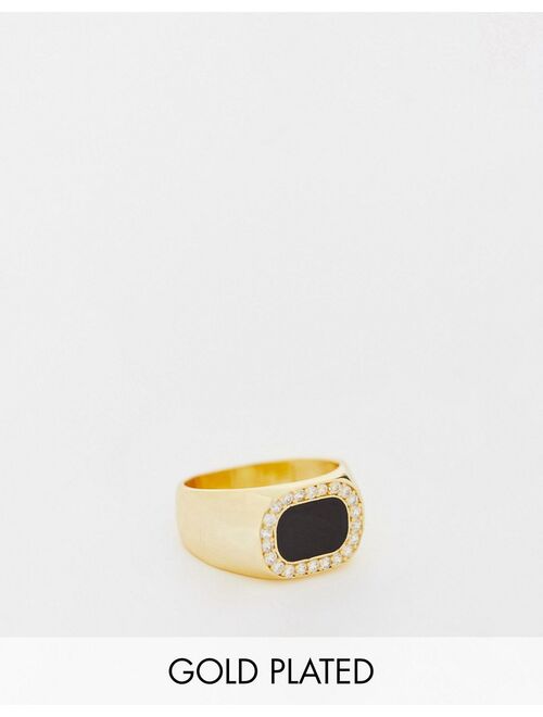 Image Gang 18k gold plated zion ring with crystals